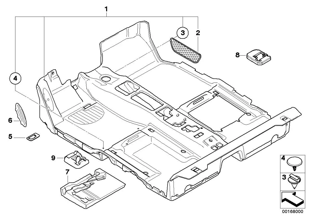 BMW Einleger Fussraum hinten rechts 51477342434 - Bildposition 07