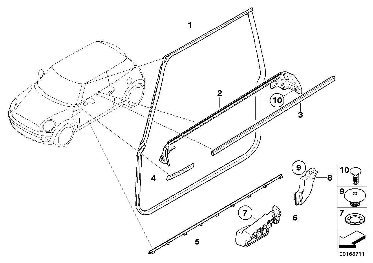 BMW Schachtabdeckung innen links R55 R56 R57 R58 R59 51337146089