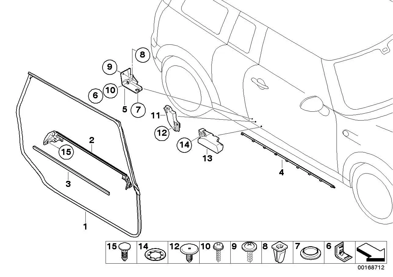 BMW Aufsatz Türverkleidung R55 51767167216