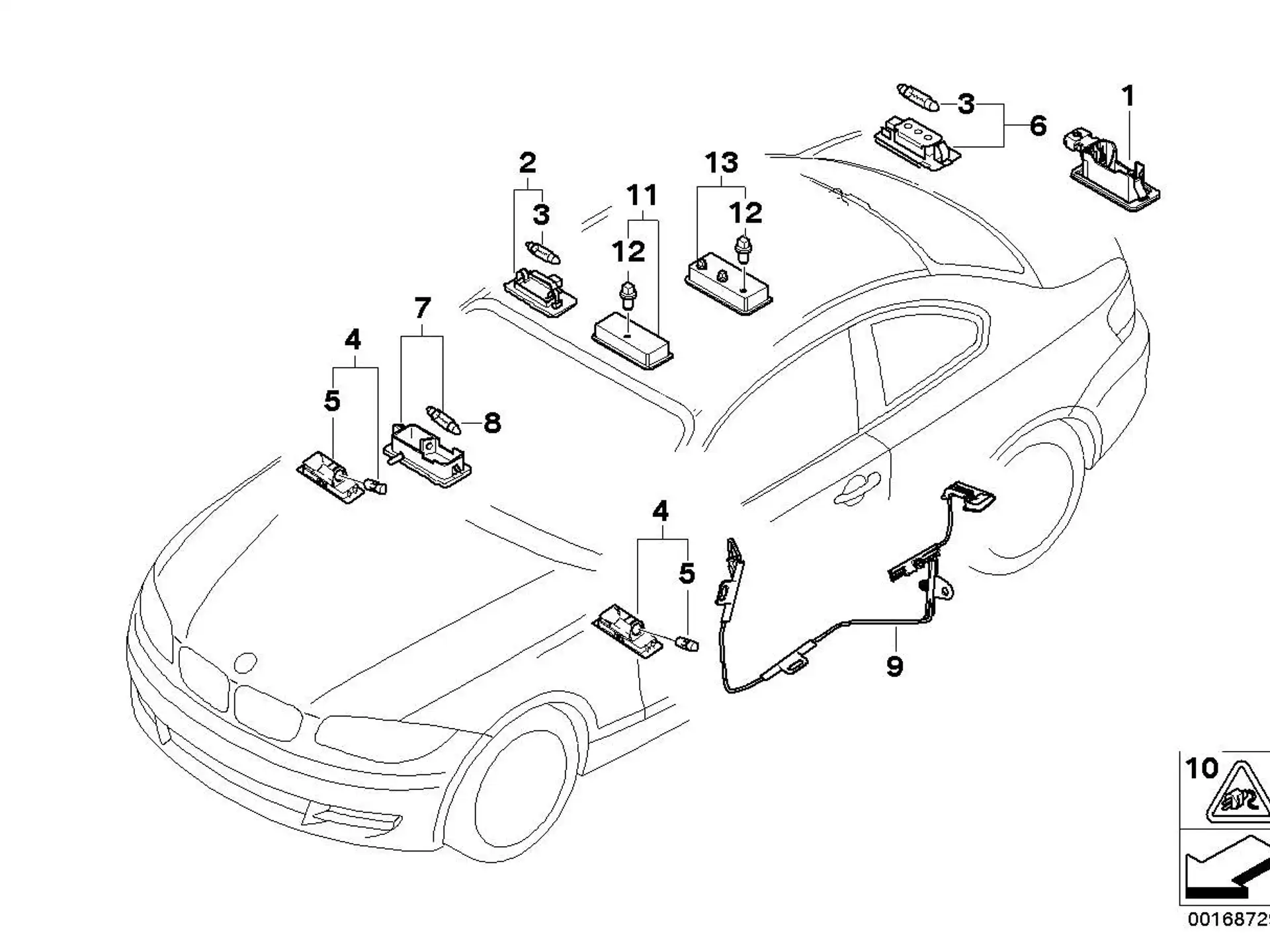 BMW Spiegelleuchte E88 E93 F33 F83 63316966491
