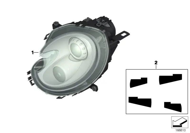BMW Scheinwerfer rechts, Blinker gelb R55 R56 R57 R58 R59 6312275