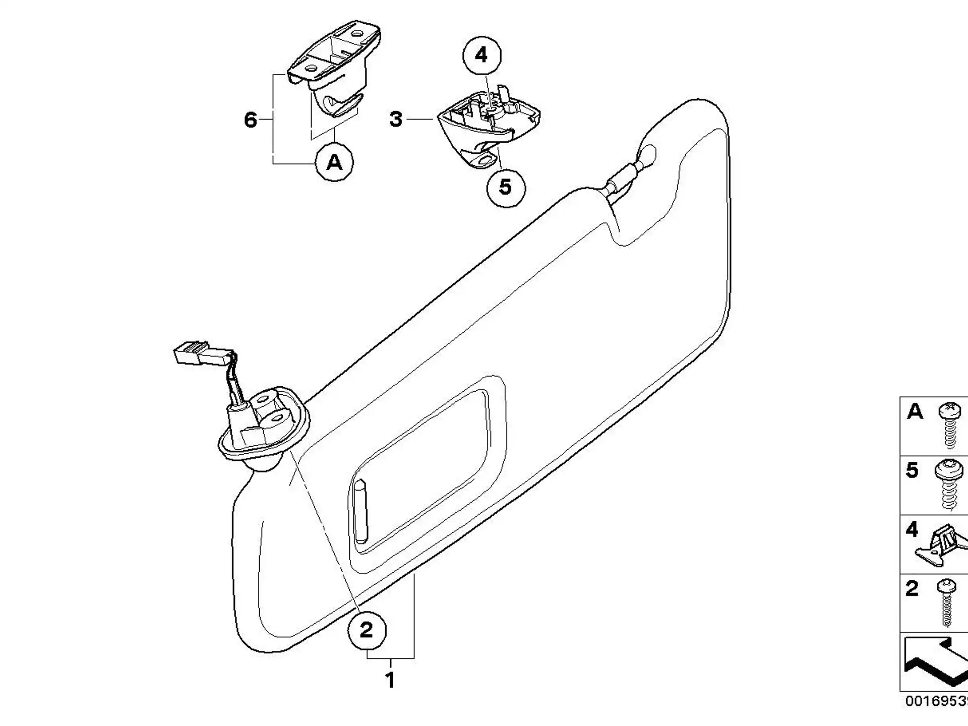 BMW Sonnenblende mit Spiegel links E88 E93 51167139445