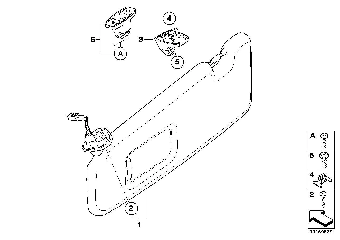 BMW Halter Sonnenblende E63 E64 E88 E93 I12 I15 51169151528