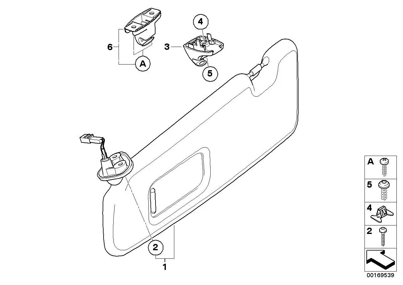 BMW Halter Sonnenblende E63 E64 E88 E93 I12 I15 51169151528