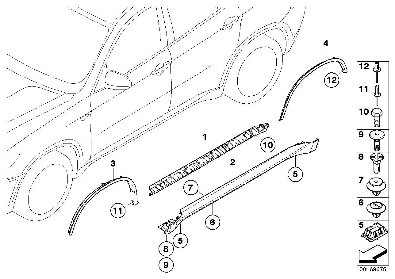 BMW Blende Radlauf vorne rechts E71 E72 51777176236 - Bildpositio