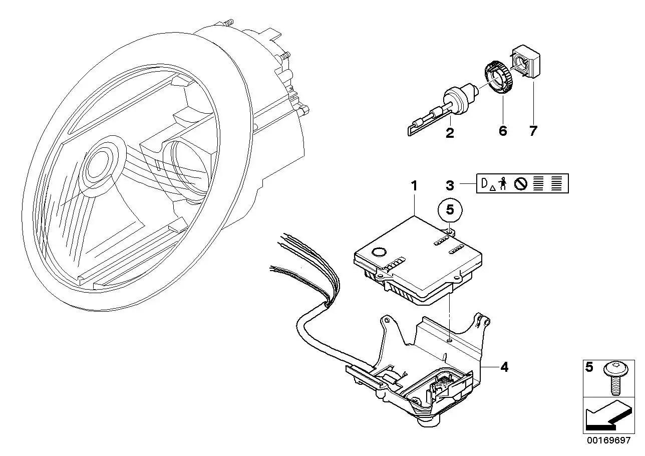 BMW Lampe Xenon-Licht R50 R53 63126907495 - Bildposition 02