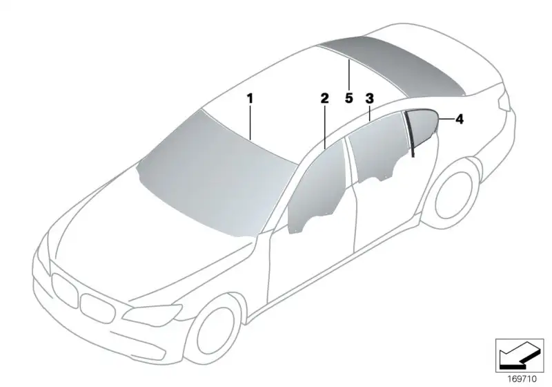 BMW Frontscheibe grün 51317192808 - Bildposition 01