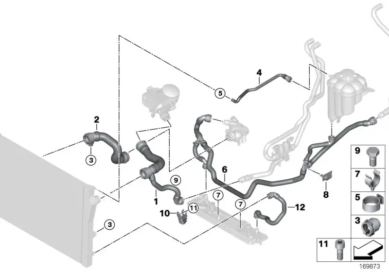 BMW Kühlmittelschlauch E70 E71 F15 F16 17127586774 - X5 E70, X5 F