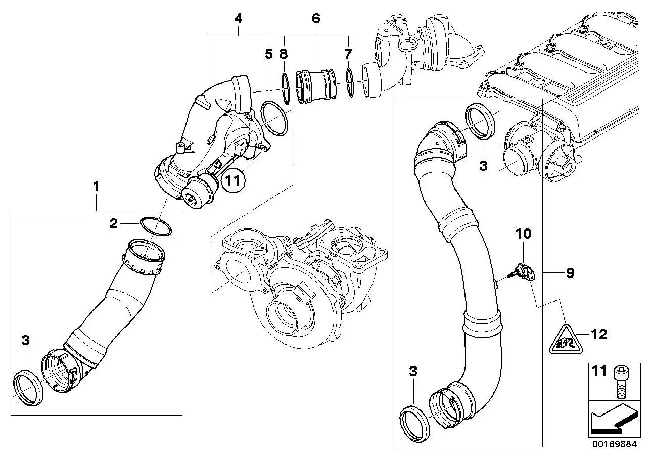 BMW Ladeluftleitung E60 E61 11617799402 - 5er E60, 5er E61