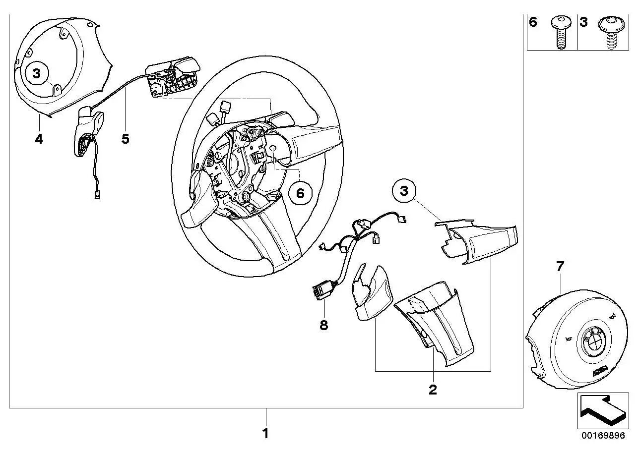 BMW Abdeckung Lenkrad E85 E86 32346763586 - Z4 E85, Z4 E86