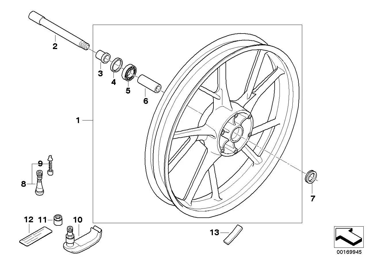 BMW Distanzbuchse innen K72 R13 36312345821 - Bildposition 06