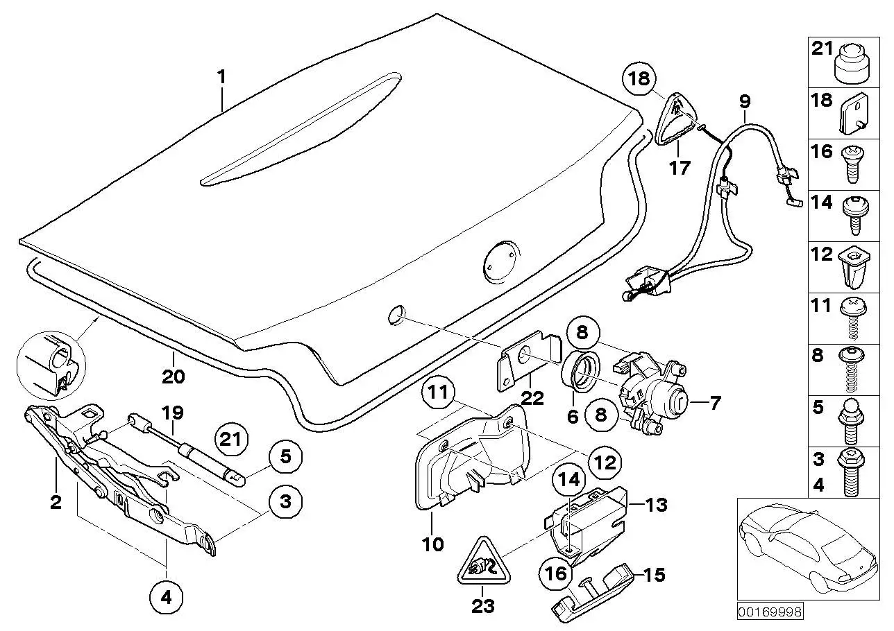 BMW Sechskantschraube mit Scheibe E70 E71 E85 E86 E93 F06 F10 F12