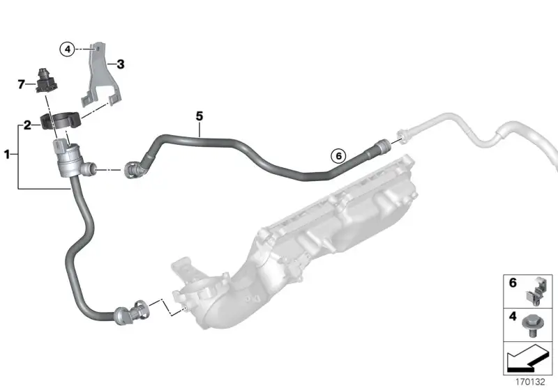 BMW Tankentlüftungsleitung E70 E71 E72 13907601072