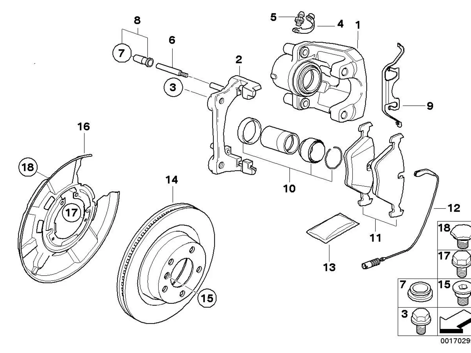 BMW Führungsschraube E36 E23 E24 E28 E30 E31 E32 E34 E38 E39 E46 E52 E53 E60 E61 E63 E64 E65 E66 E70 E71 E72 E81 E82 E83 E84 E85 E86 E87 E88 E89 E90 E91 E92 E93 F01 F02 F04 F06 F07 F10 F11 F12 F13 F15 F16 F26 F39 F20 F44 F45 F46 F48 F85 F86 I01 F54 F56E F