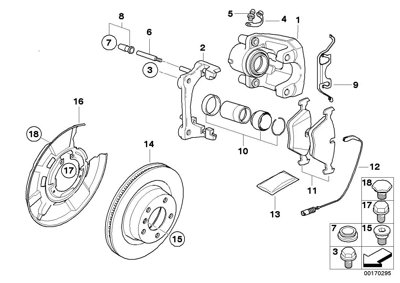 BMW Dichtungssatz Bremssattel E60 E61 E63 E64 E65 E66 E70 E71 E81