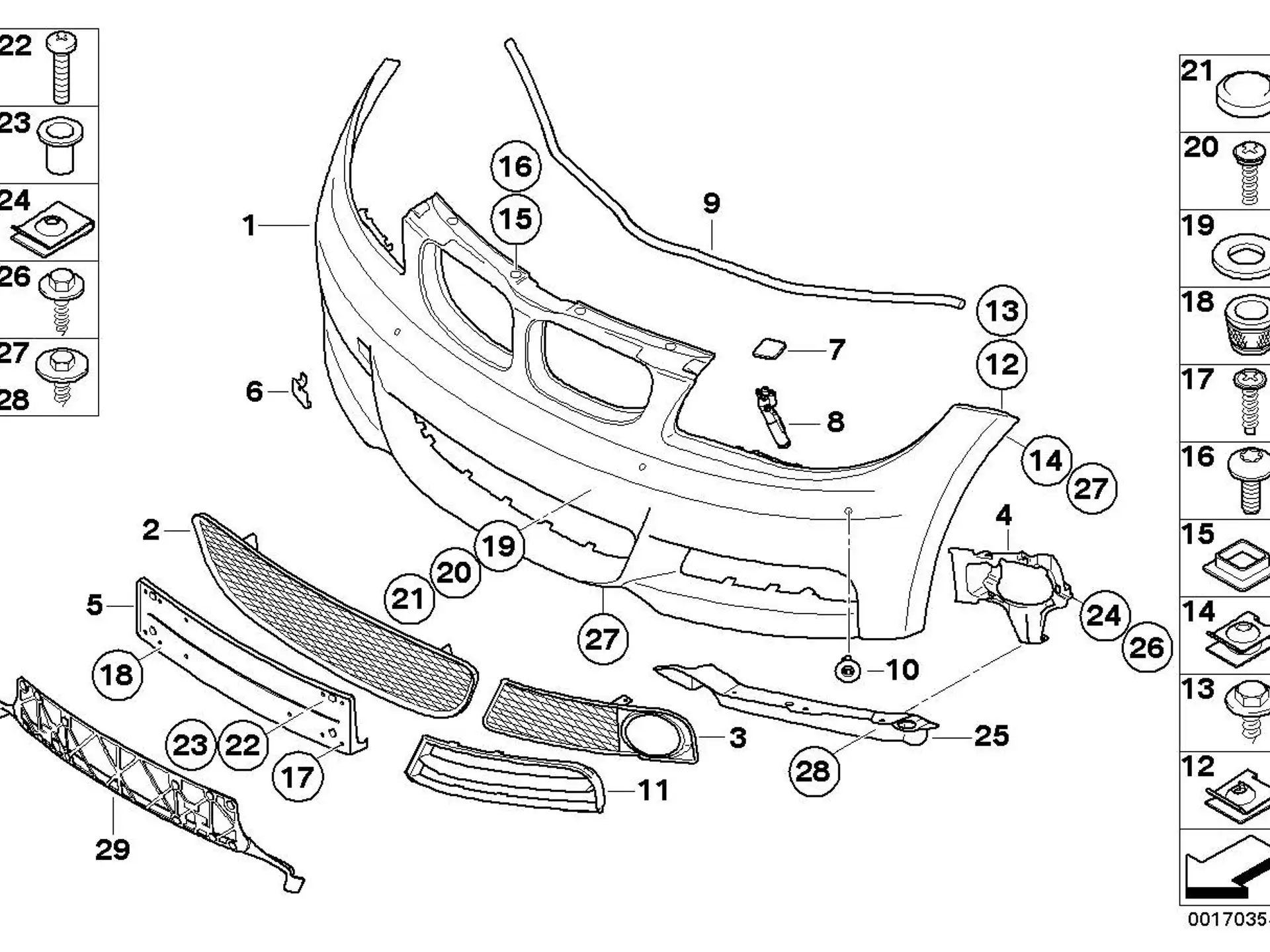 BMW Staulippe vorn rechts E82 E88 51758046128