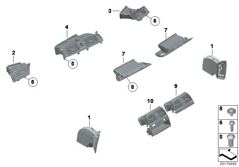 BMW Frischluftgrill Mitte F06 64229248820