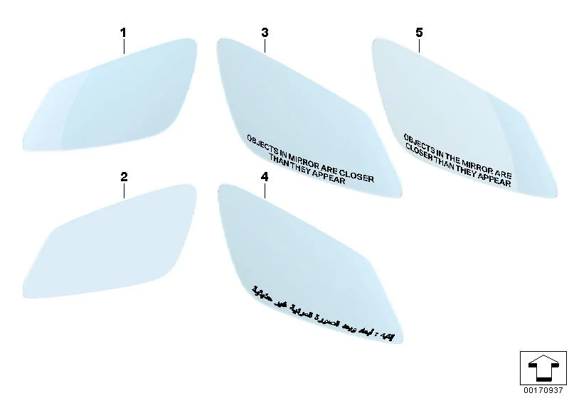 BMW Spiegelglas beheizt Weitwinkel rechts 51167251584