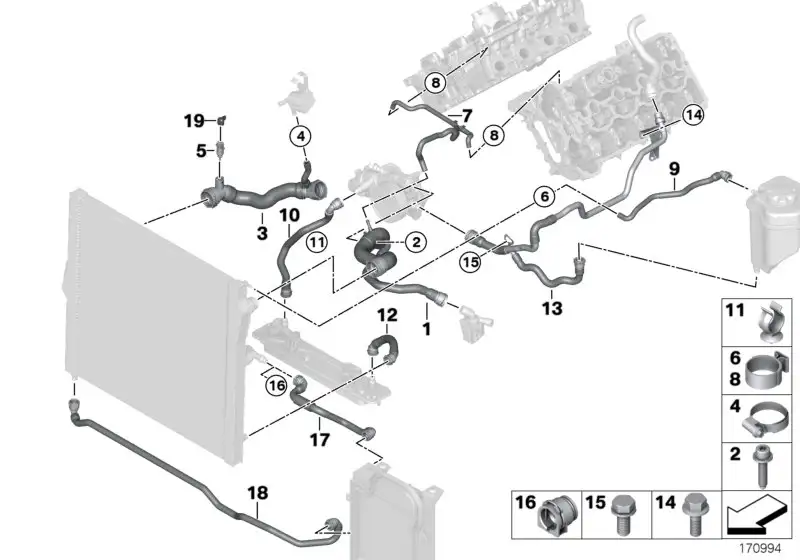 BMW Kühlmittelschlauch E70 E71 E72 F15 F16 17127576367