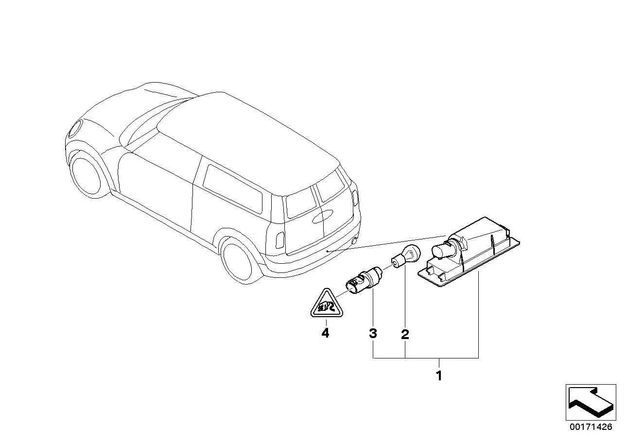 BMW Kennzeichenleuchte R55 R60 R61 63262755711 - Bildposition 01