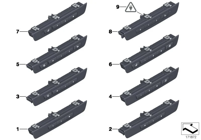 BMW Bedieneinheit Sitzzusatzfunktionen F01 F02 F04 F07 61319361174