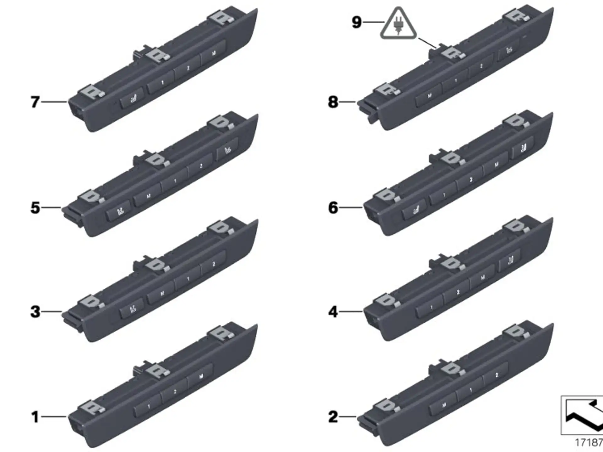 BMW Bedieneinheit Sitzzusatzfunktionen F01 F02 F04 F07 61319361174