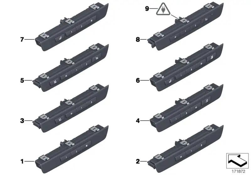 BMW Bedieneinheit Sitzzusatzfunktionen F01 F02 F04 F07 6131936119