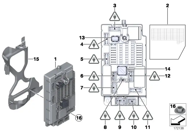 BMW Aufkleber Sicherungsbelegung R57 R60 61353455940