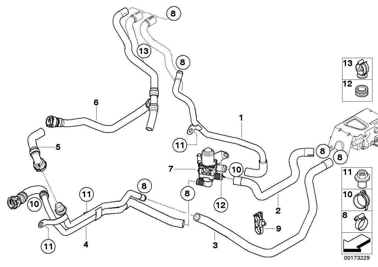 BMW Kühlmittelschlauch Vorlauf 1 E70 E71 E72 F15 F16 F85 F86 6421