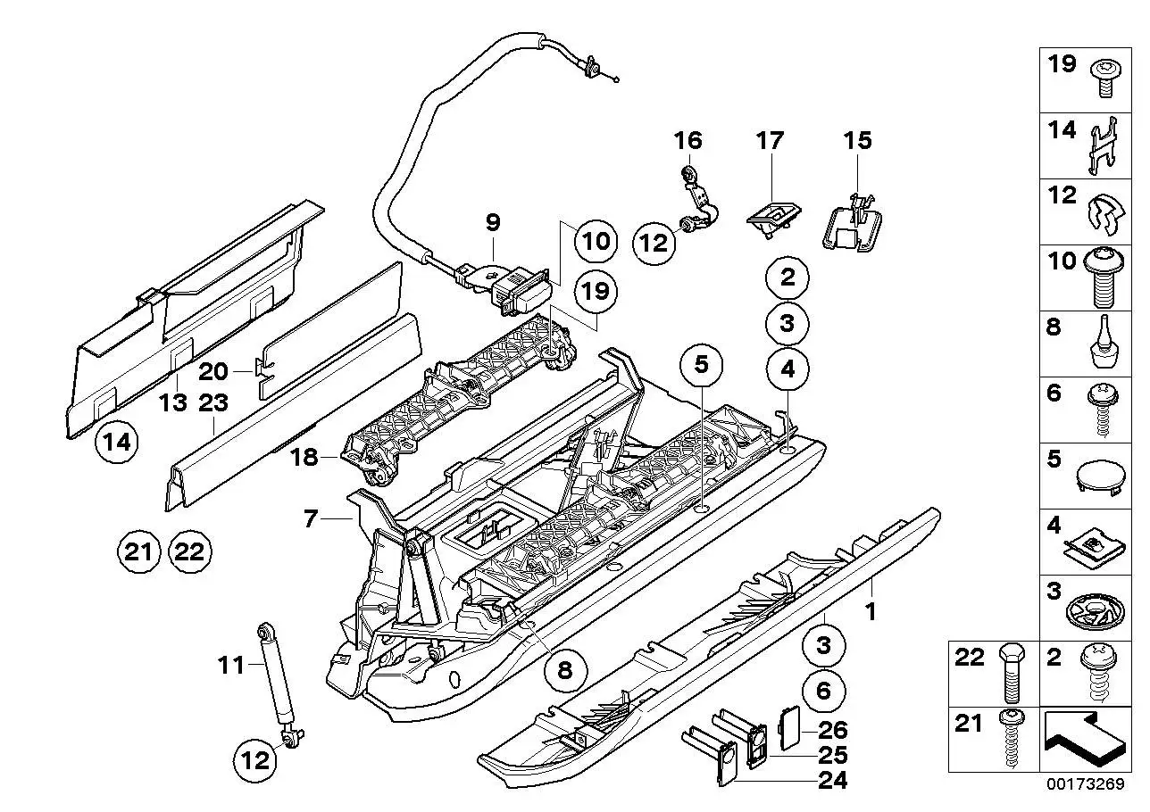 BMW Abdeckung Sicherungsleiste E63 E64 51167114806 - Bildposition