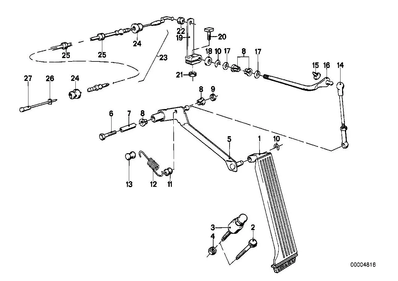 BMW Gaskabelzug E24 E28 35411153443