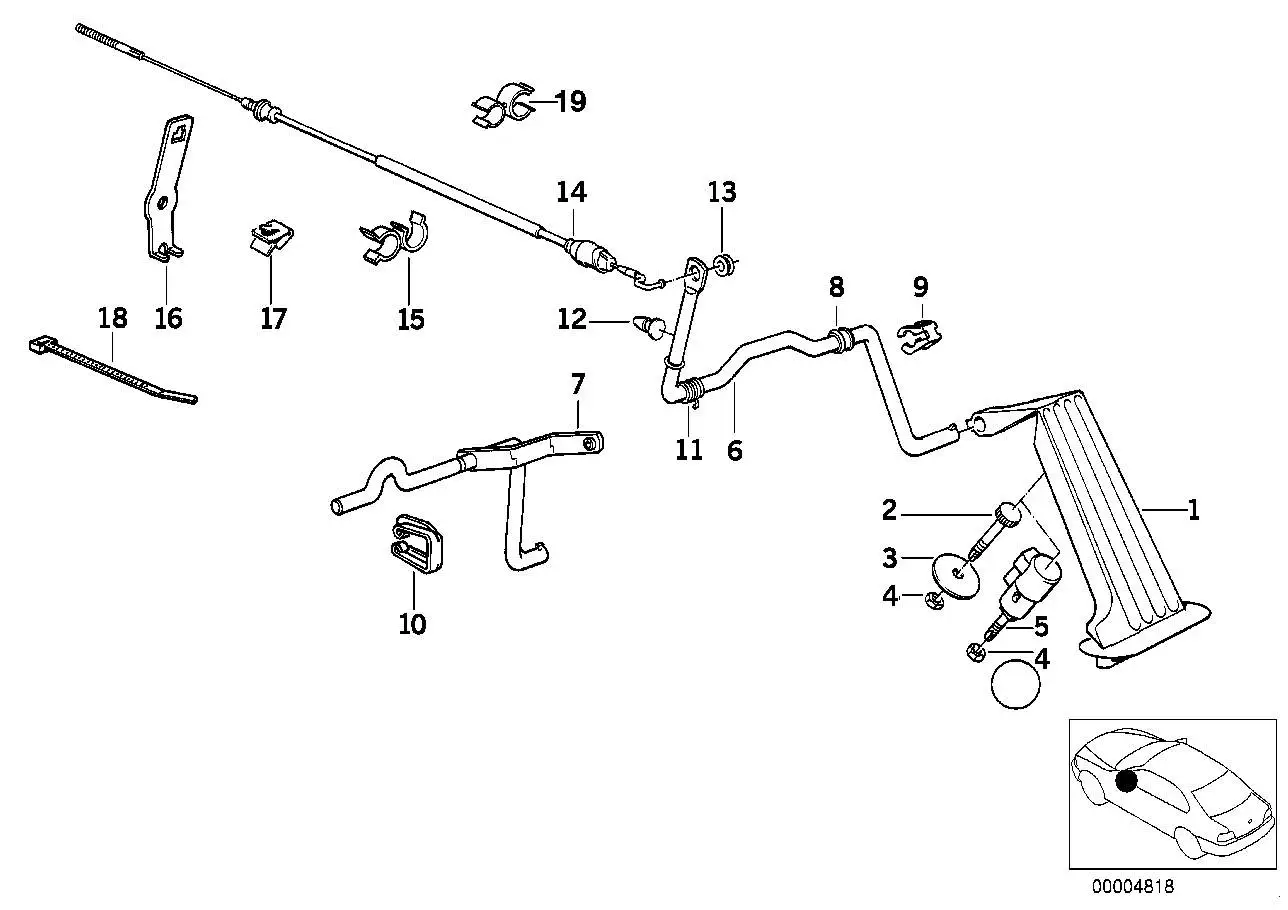 BMW Gaskabelzug E34 35411161267