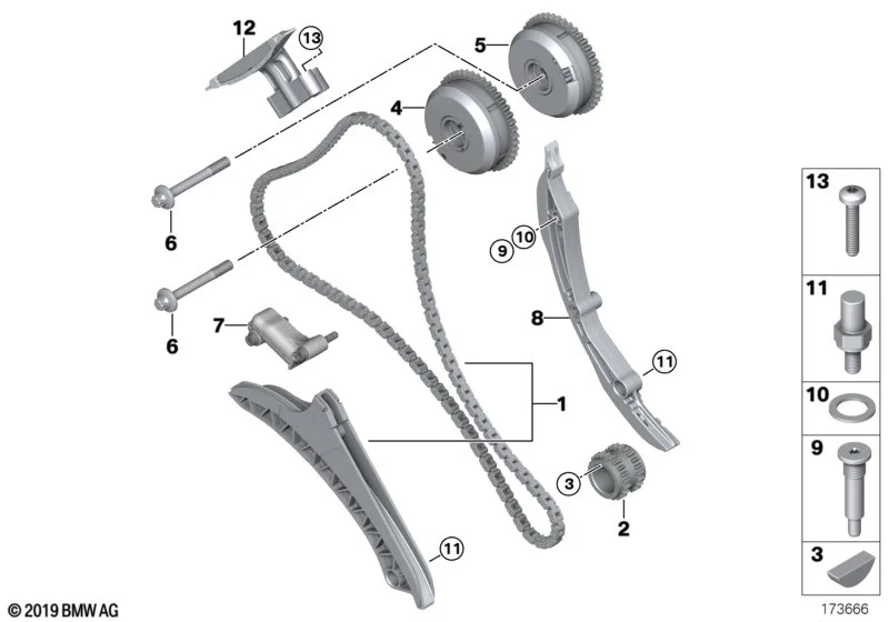 BMW Zentralschraube M10x1x80 E70 E71 E72 F01 F02 F04 F07 F10 F11 F12 F13 G12 11367564346