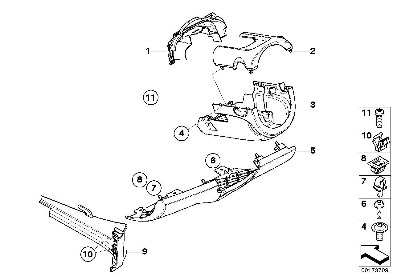 BMW Verkleidung Lenksäule oben R55 R56 R57 R58 R59 51452752775 -