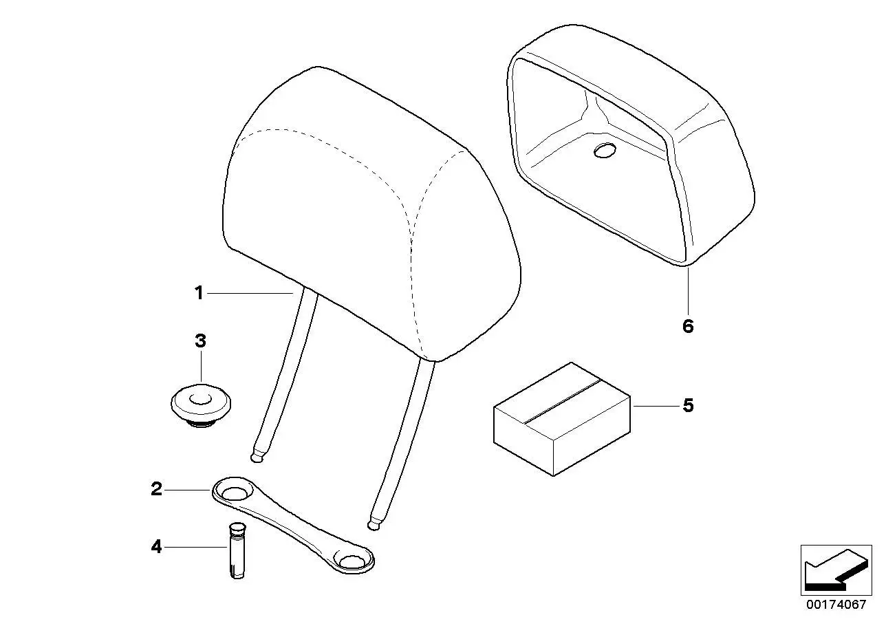 BMW Kopfstütze Leder E70 E71 E72 52107271532 - X5 E70, X6 E71