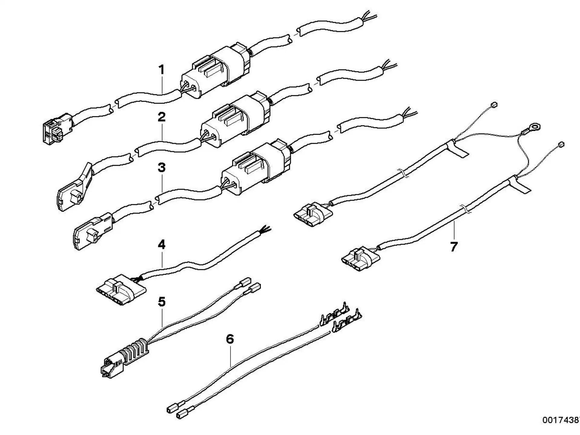 BMW Rep.-Kabel Gurtstrammer/Sitzstecker E38 E39 E46 E53 E70 E71 E85 E86 61129118095