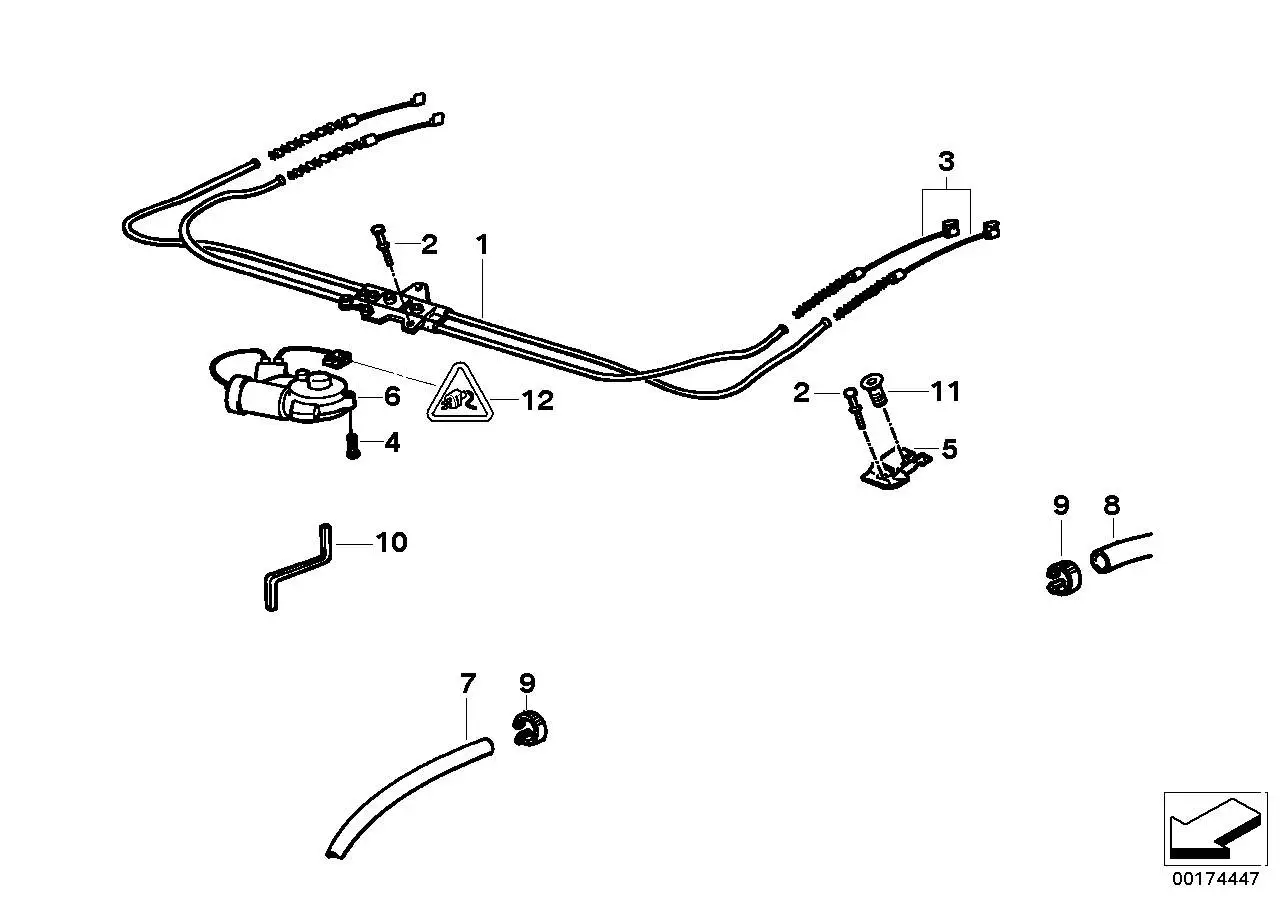 BMW Seilzug E36 54128119053