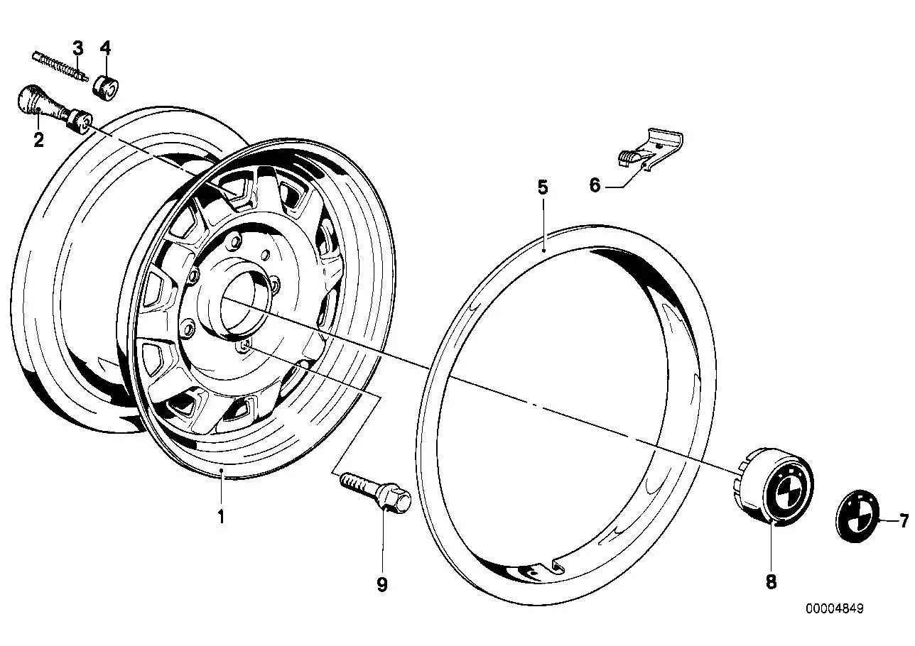 BMW Nabenabdeckung E12 E23 E24 E28 E34 36131117649