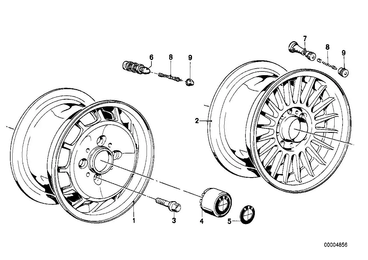 BMW Alufelge Scheibenrad Leichtmetall 5,5J ET18 3er E21 - Bildpos