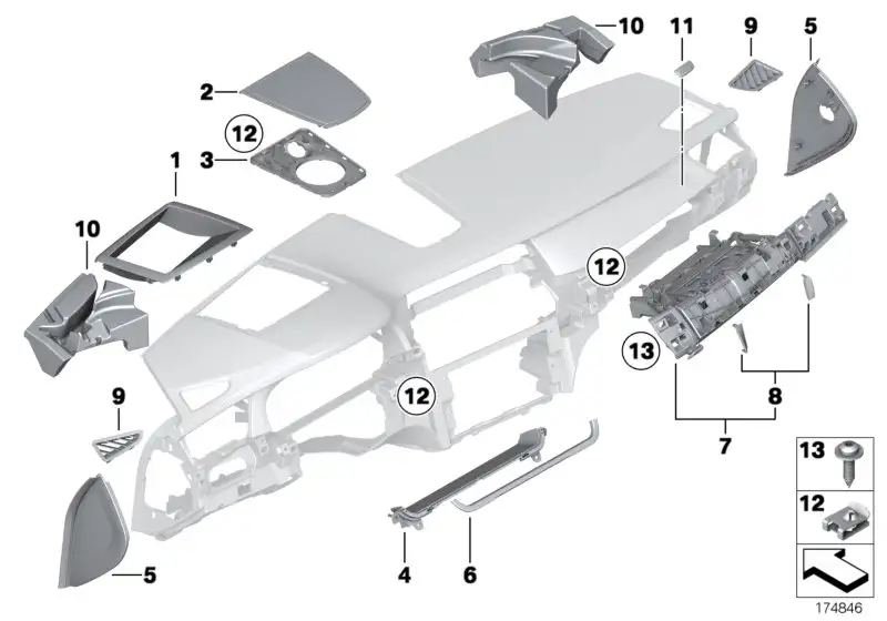 BMW Blende Entfrosterdüse links 51459172961 - Bildposition 09