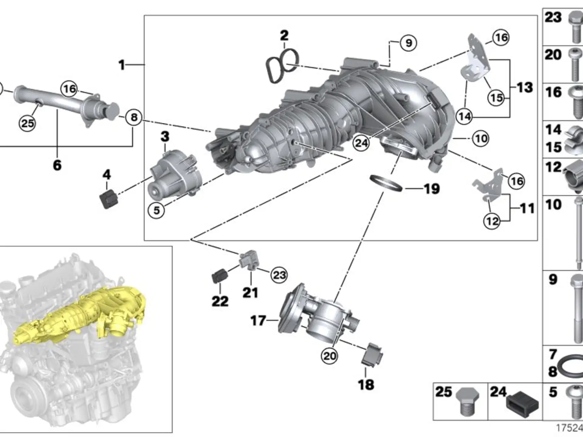 BMW O-Ring E60 E61 E81 E82 E83 E84 E87 E88 E90 E91 E92 E93 11617812054