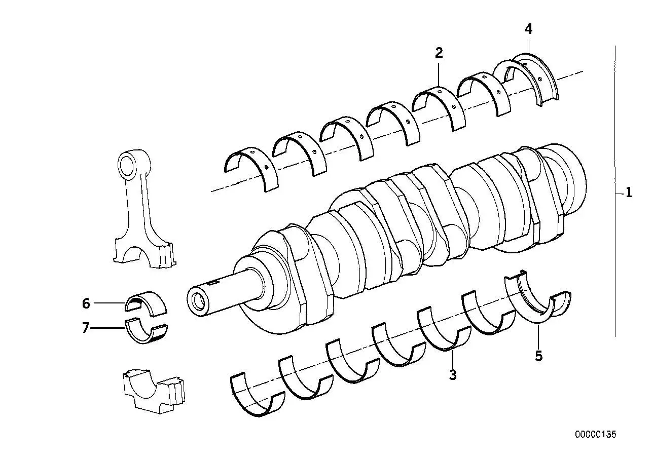 BMW Lagerschale rot E31 E32 E38 11241288924 - Bildposition 07