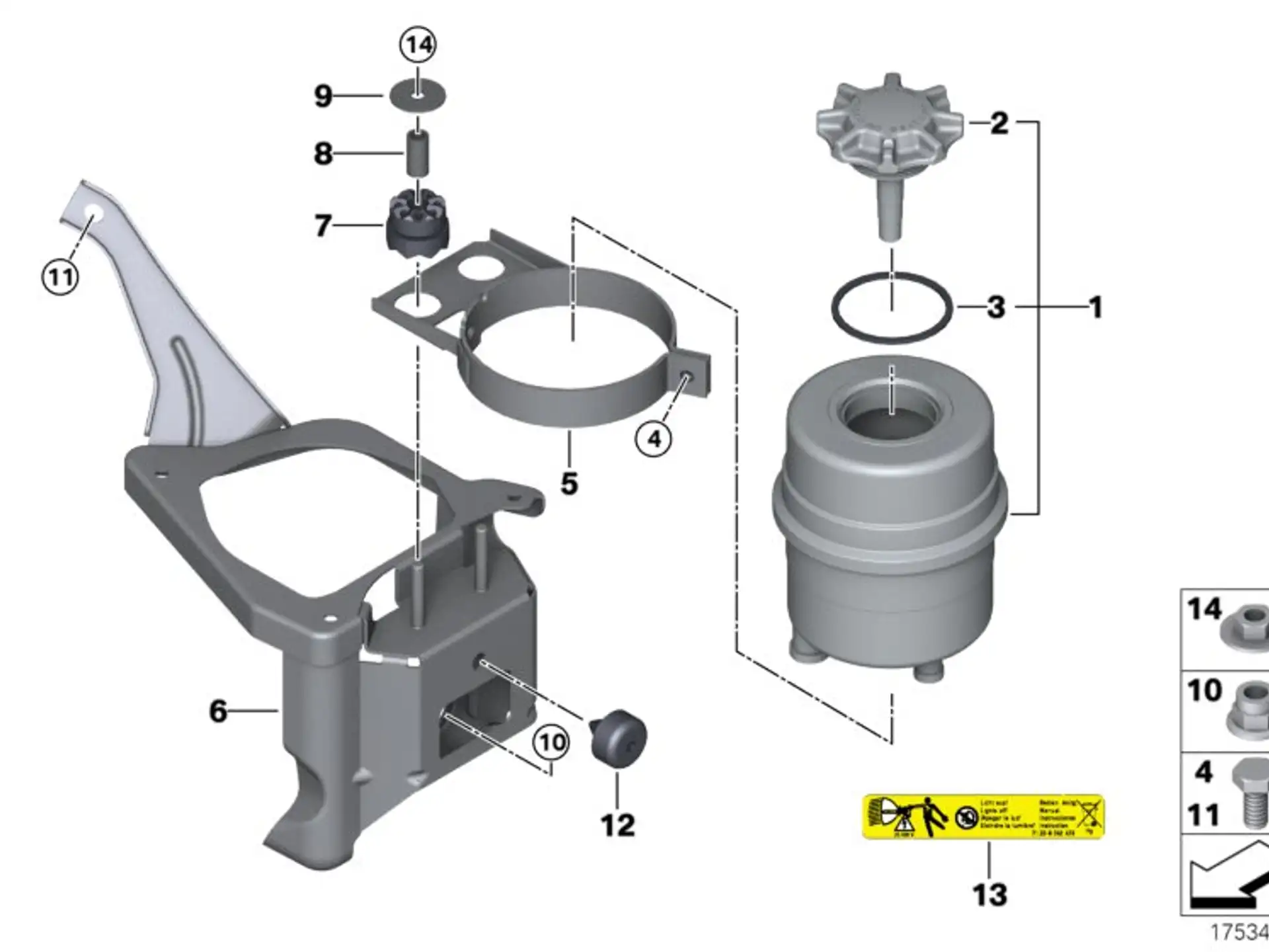 BMW Sechskantmutter E46 E53 E60 E61 E63 E64 E65 E66 E70 E71 E81 E82 E83 E84 E87 E88 E89 E90 E91 E92 E93 F06 F10 F12 F13 K70 K72 F55 F56 F57 R50 R52 R53 R55 R56 R57 R60 R61 07119905128