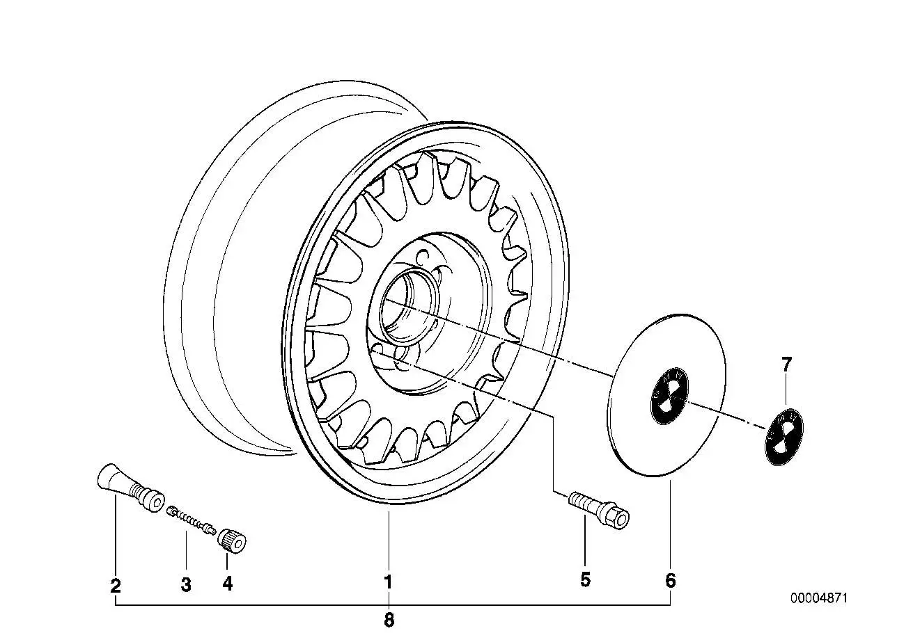 BMW Nabenabdeckung E24 E32 E34 36136768641 - 5er E34, 6er E24, 7e