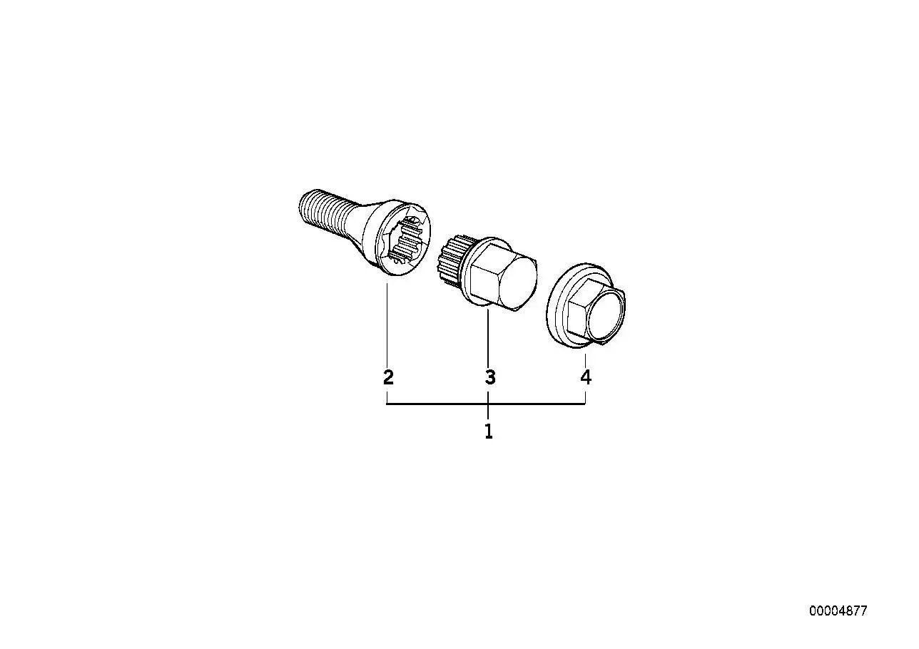 BMW Radschraube mit Code E30 E31 E32 E34 E36 E38 E39 E46 E52 E60