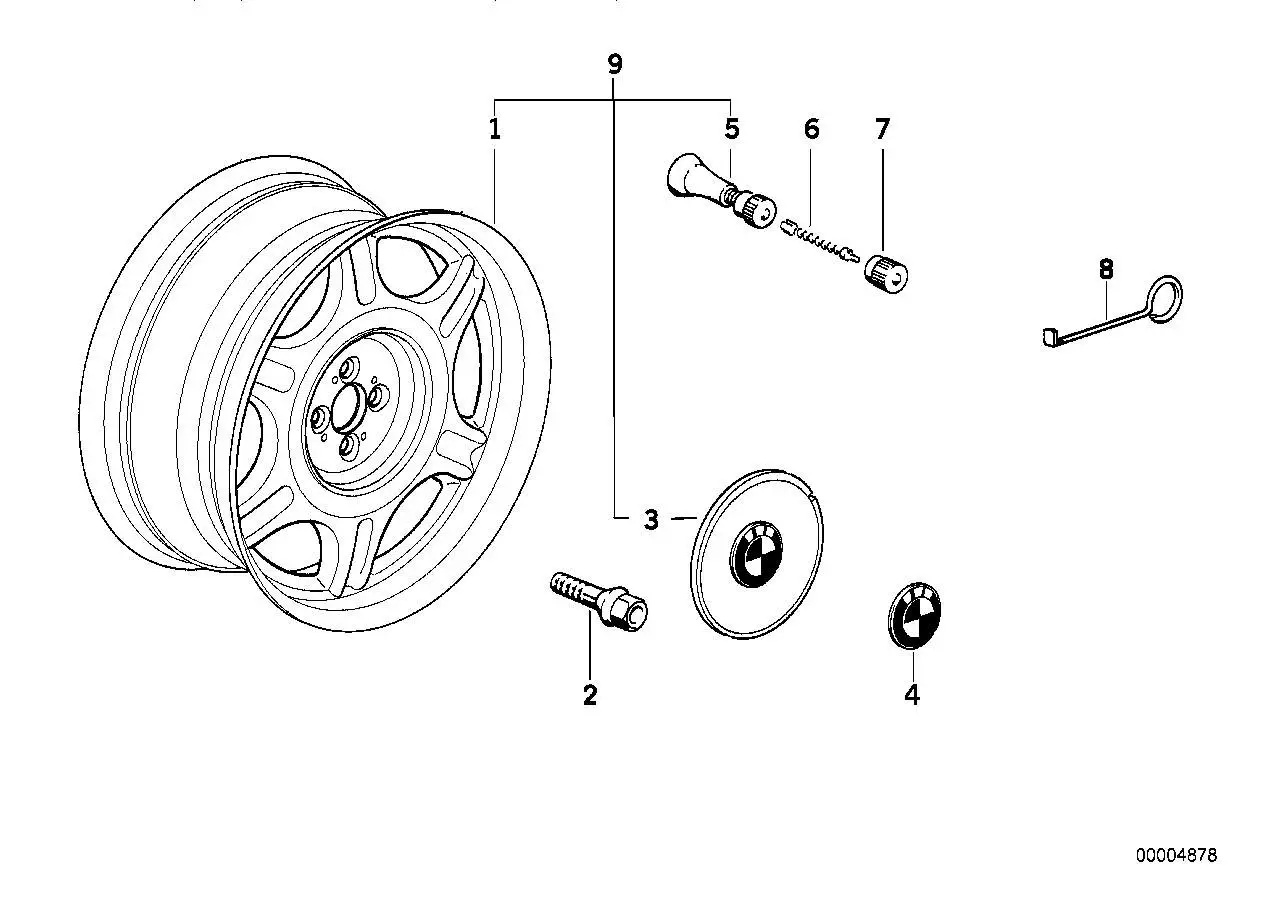 BMW Radkappenabzieher E30 E32 E34 E36 E38 E39 E46 E53 E60 E61 E63