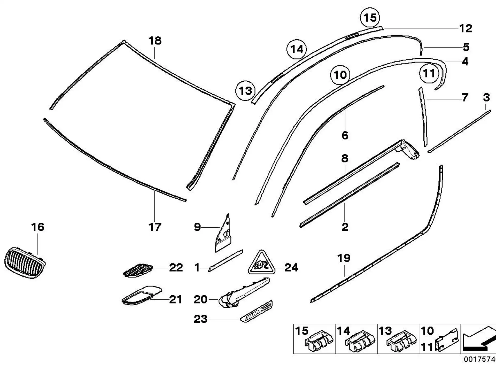 BMW Clip Leiste Dachrahmen E92 F06 51767182643
