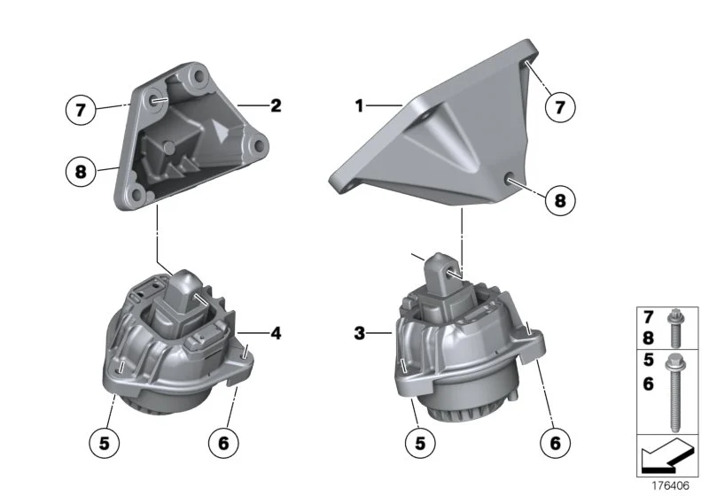 BMW Motorlager links F01 F02 F06 F07 F10 F11 F12 F13 22117935141