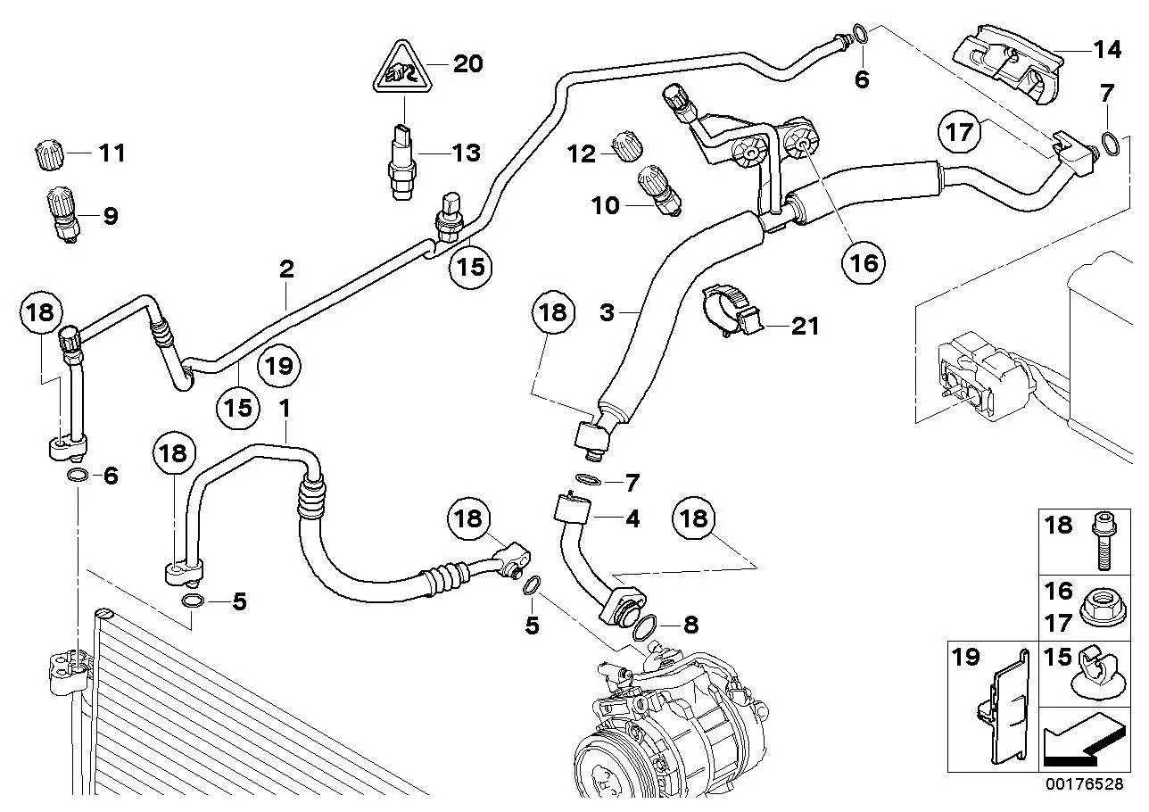 BMW Druckleitung Kondensator-Verdampfer E60 E61 E63 E64 645391553