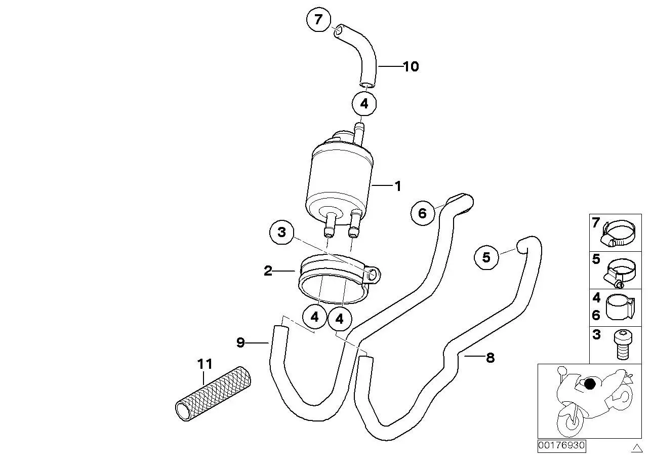 BMW Halter Kraftstofffilter 13321741654 - Bildposition 02